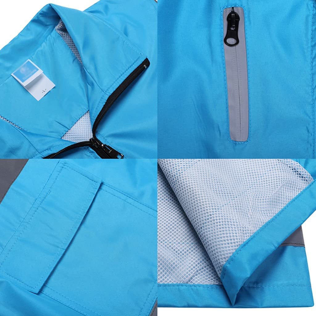 Sicherheitsweste High Vis, Warnwesten mit Taschen Warnweste for Arbeiten im Freien, Joggen, Spazierengehen, Passend for Männer und Frauen Bauweste