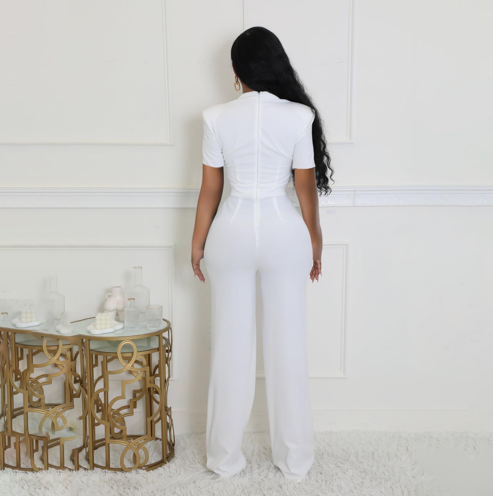 Combinaison Femme Couleur Unie Moulante une Pièce Pantalon Long Body