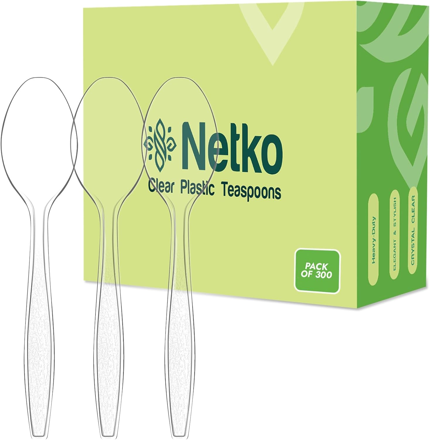 Clear Plastic Teaspoons 300 Disposable Tablespoons Heavy Duty 6 Inches Cutlery