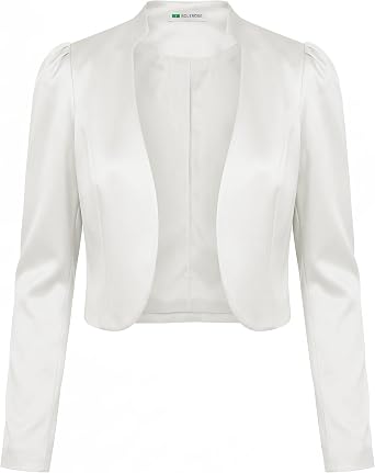 Bolerose Formal Long Sleeve Satin Bolero Shrug Occasion Jacket