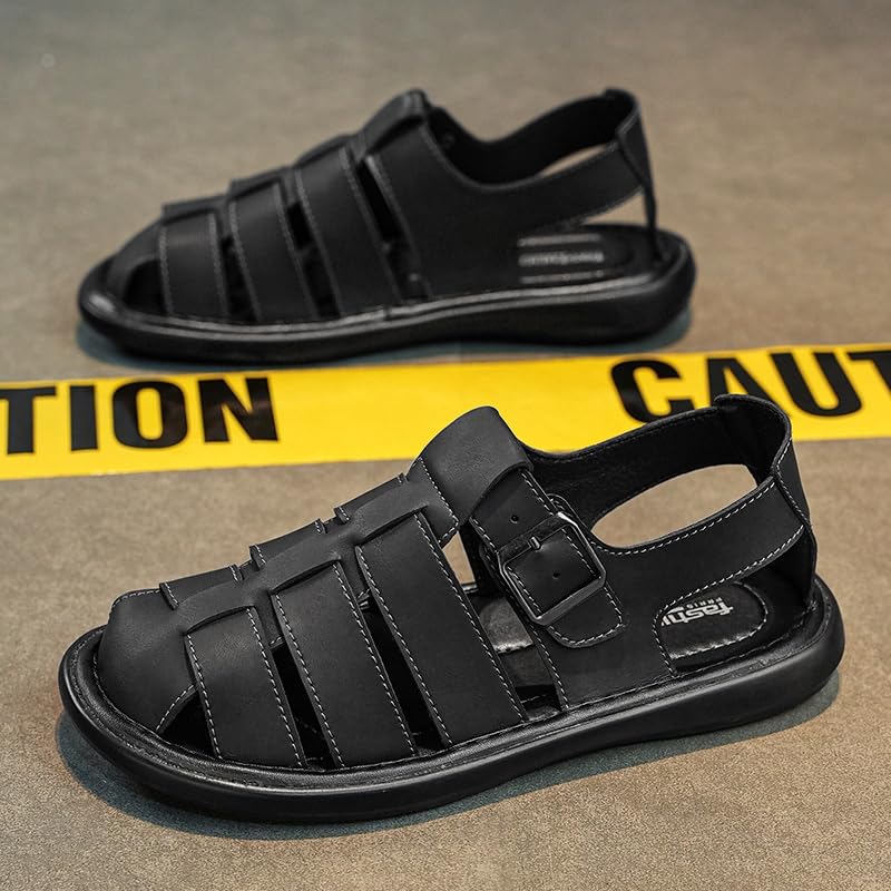 Herren Outdoor Wandersandalen Geschlossene Zehen Wassersandalen Casual Leichte Sommer Strand
