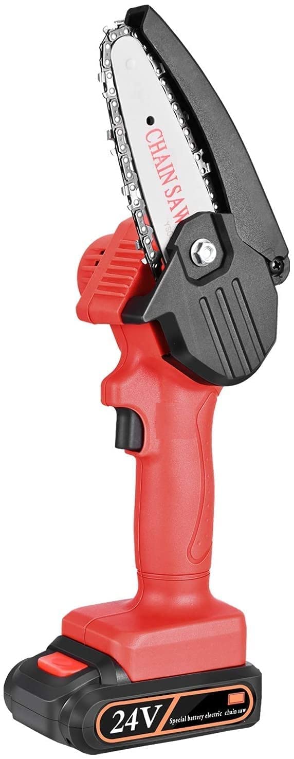 24V Cordless Rechargeable Electric Mini Chainsaw For Tree Branches Trimming | Woodworking Tool Like Logging, Cutting, Pruning |Electric Saw For Tree Branch Wood Cutting-image-44