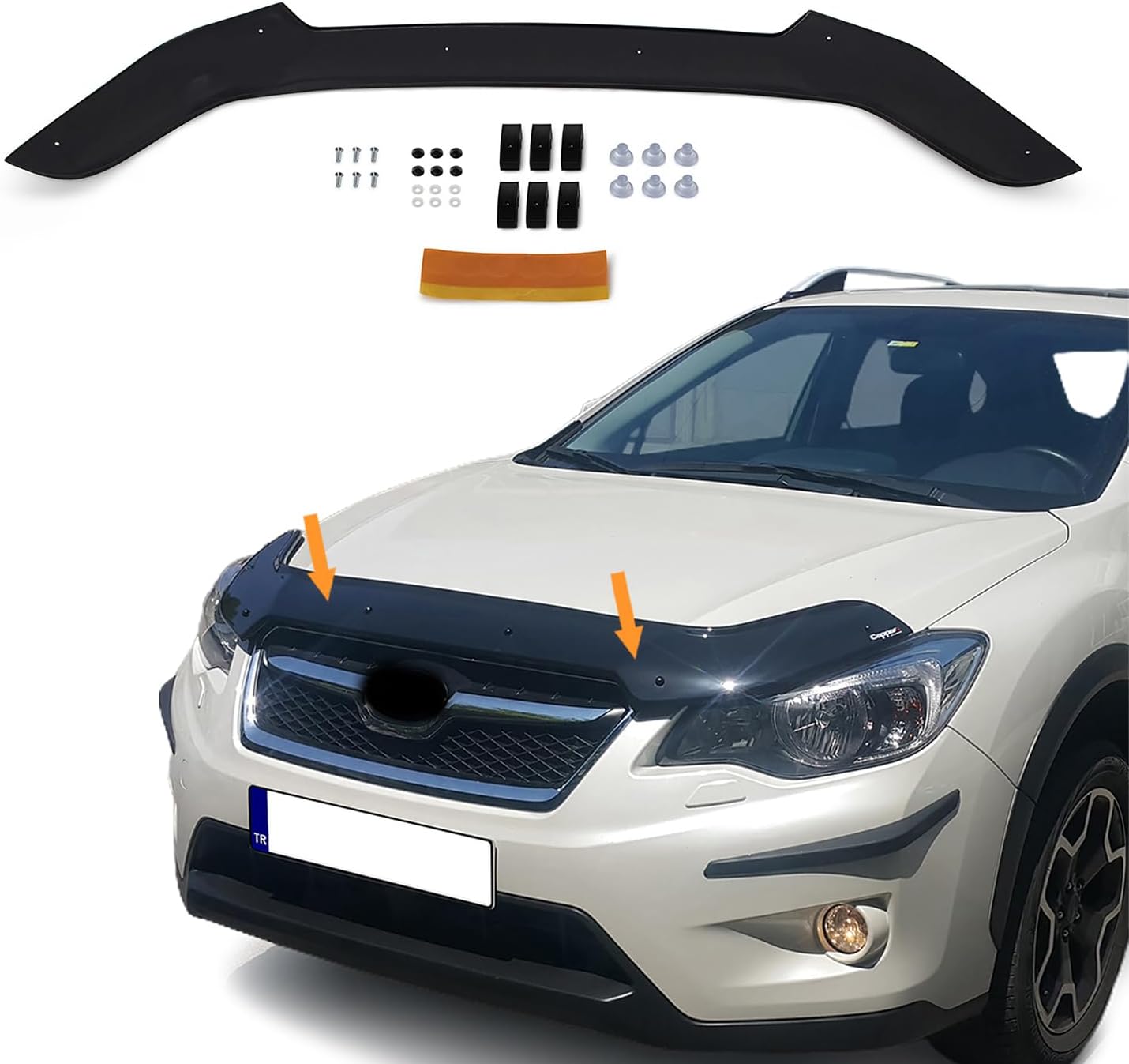 Front Hood Deflector Bugflector/Bug Shield Compatible with Subaru XV 2013-2017, Low Profile Hood Protector, ABS Bug Guard Design, Auto Exterior Accessories, Black