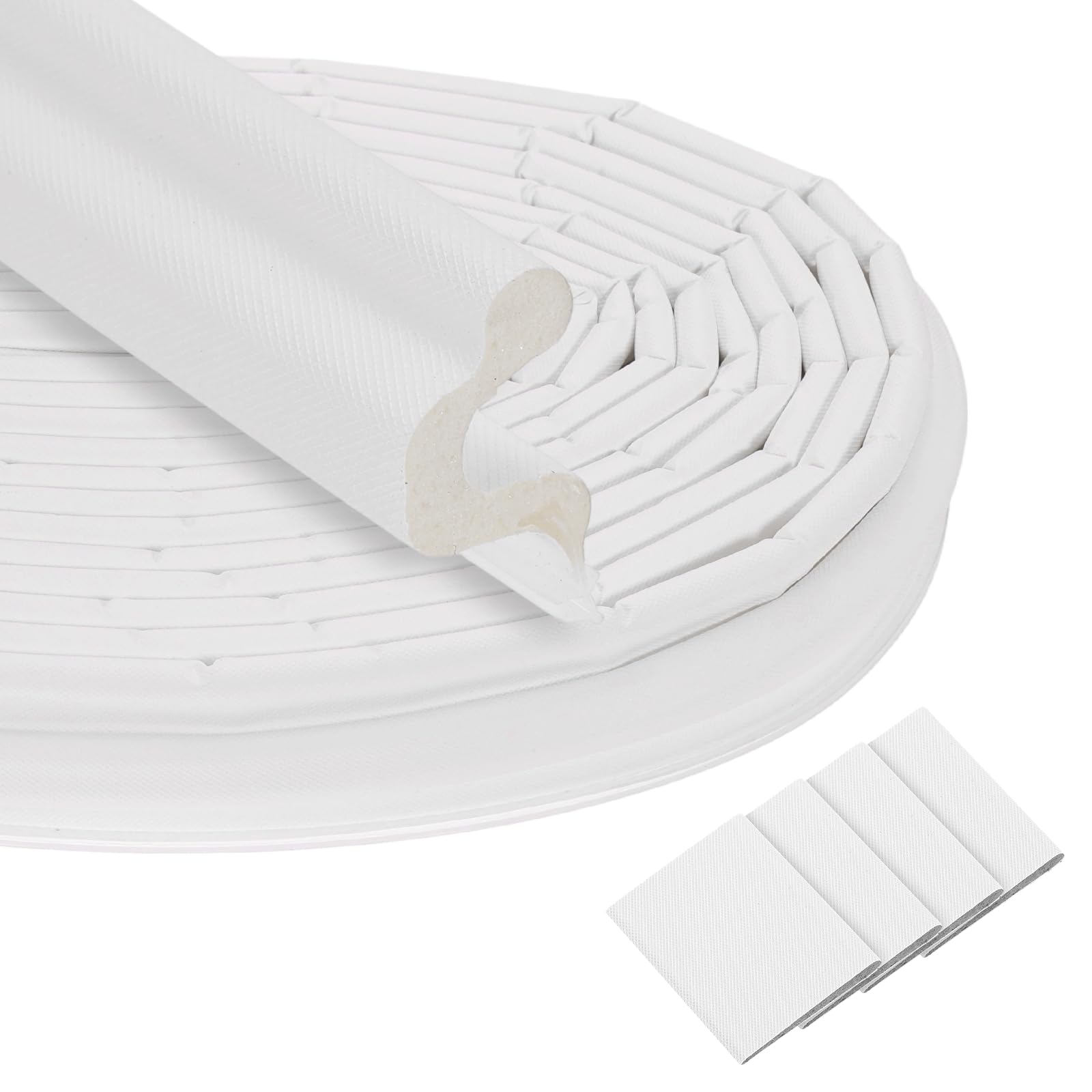 sourcing map 26 Feet Kerf Door Weather Stripping Doors Seal, V-Shaped Replacement Door Seals Strip with Corner Seals Frame Door Stripping for Doors Windows Frame, White