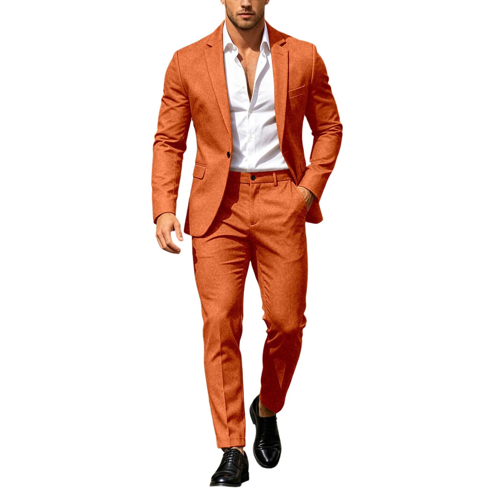 Pantalones de Vestir Ajustados Dos Piezas para Negocios Formales, Bodas y Chaqueta Esmoquin Novio, algodón, Secado rápido con Bolsillos, Ideal Verano, Moda 2025 Estilo Casual/g