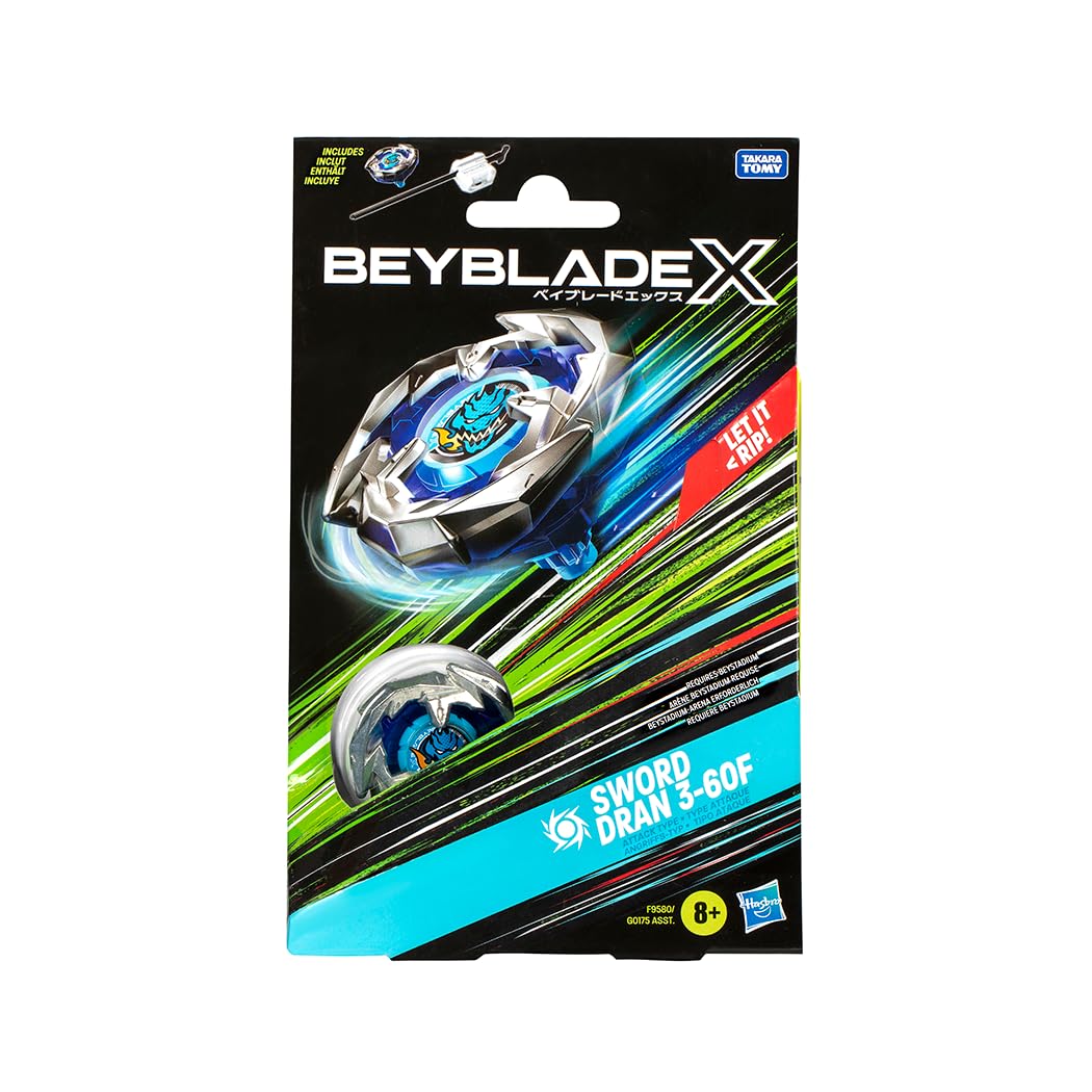 Beyblade X, Pião, Sword Dran 3-60F - Conjunto de Brinquedo Tipo