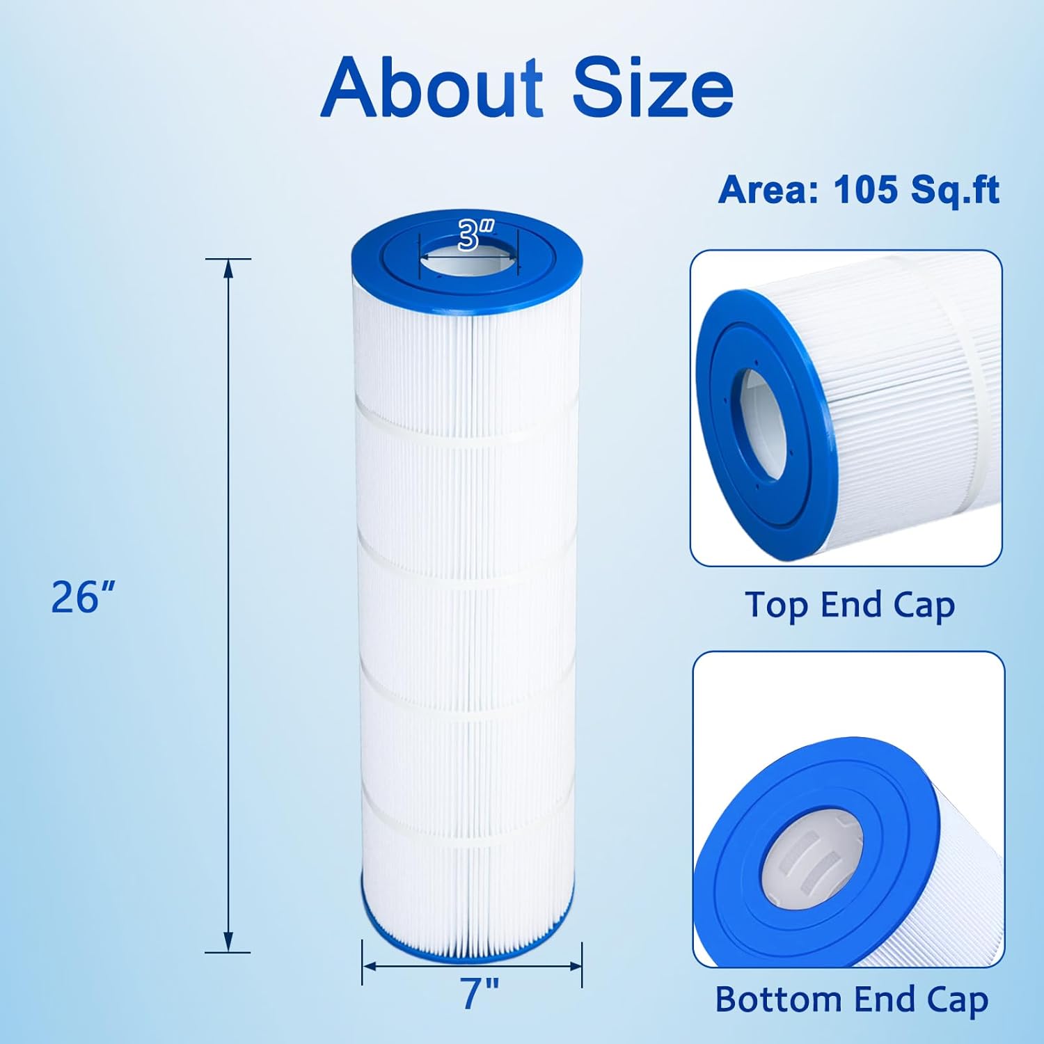 CCP420 Pool Filter Compatible with Pentair Clean and Clear Plus 420, Pleatco PCC105-PAK4, Pentair 178584, Ultral-A6, Unicel C-7471, R173576, 817-0106, Filbur FC-1977, 4 X 105 sq.ft. 4 Pack