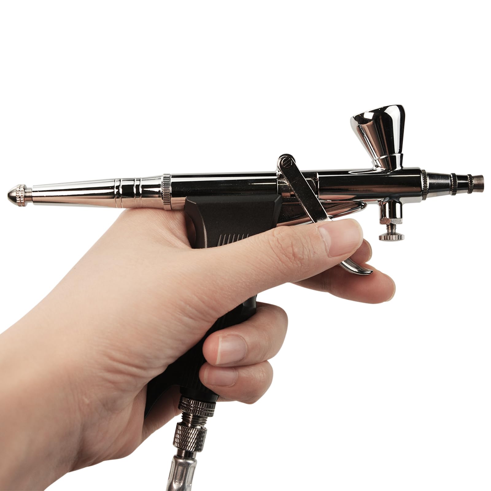 Juego de pistola aerógrafo, kit de pistola aerógrafo portátil de doble acción con boquillas de 0,2/0,3 mm/0,5 mm y taza de 3 cc/7 cc/11 cc, kit de pistola aerógrafo profesional