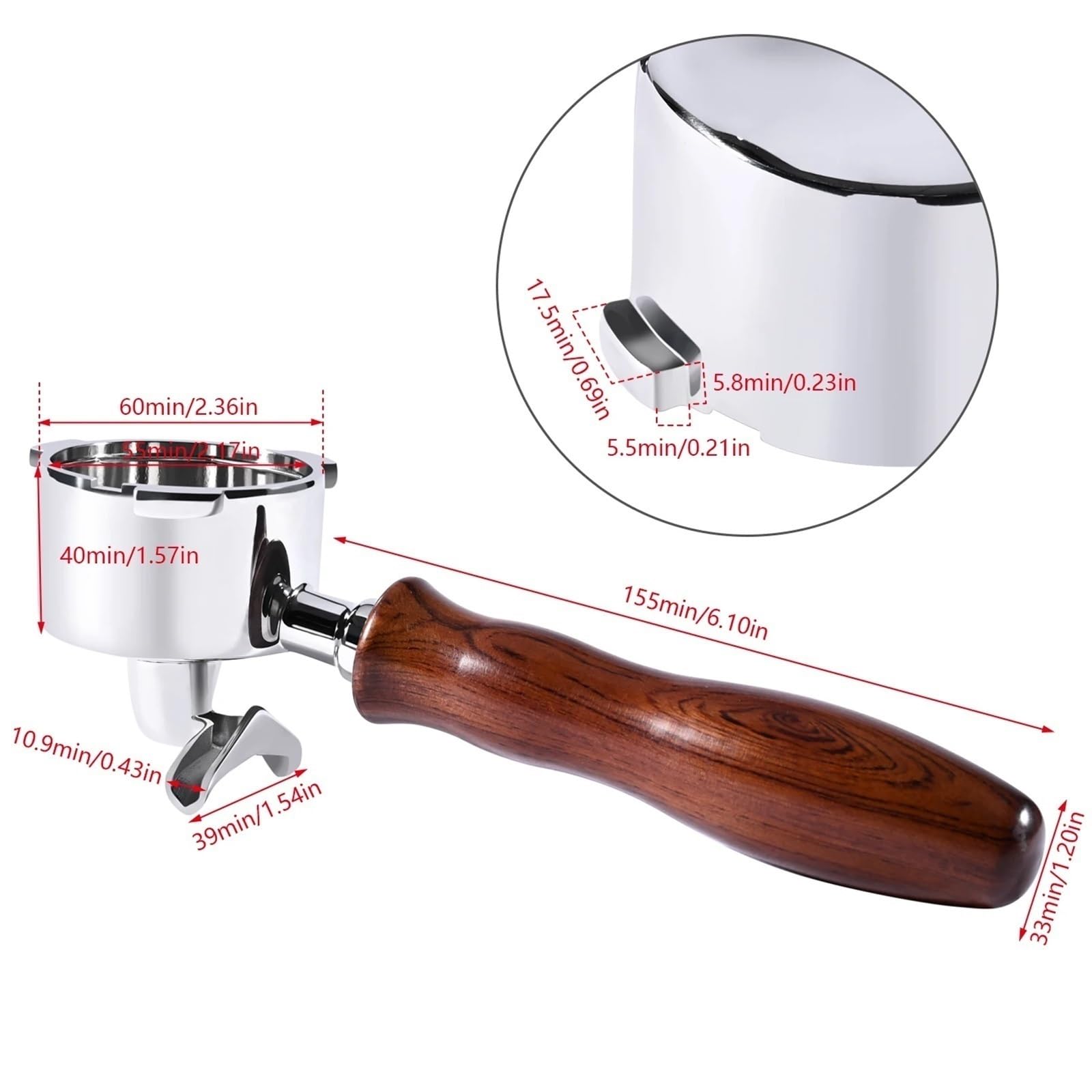 51 Mm Doppelauslauf-Kaffee-Siebträger, Kompatibel For Delonghi, 51 Mm, 3 Ohren, EC850, EC685, 1 2 Tassen, Ersatzfilterkorb, Espressomaschinen-Werkzeug(Style-4 1set)