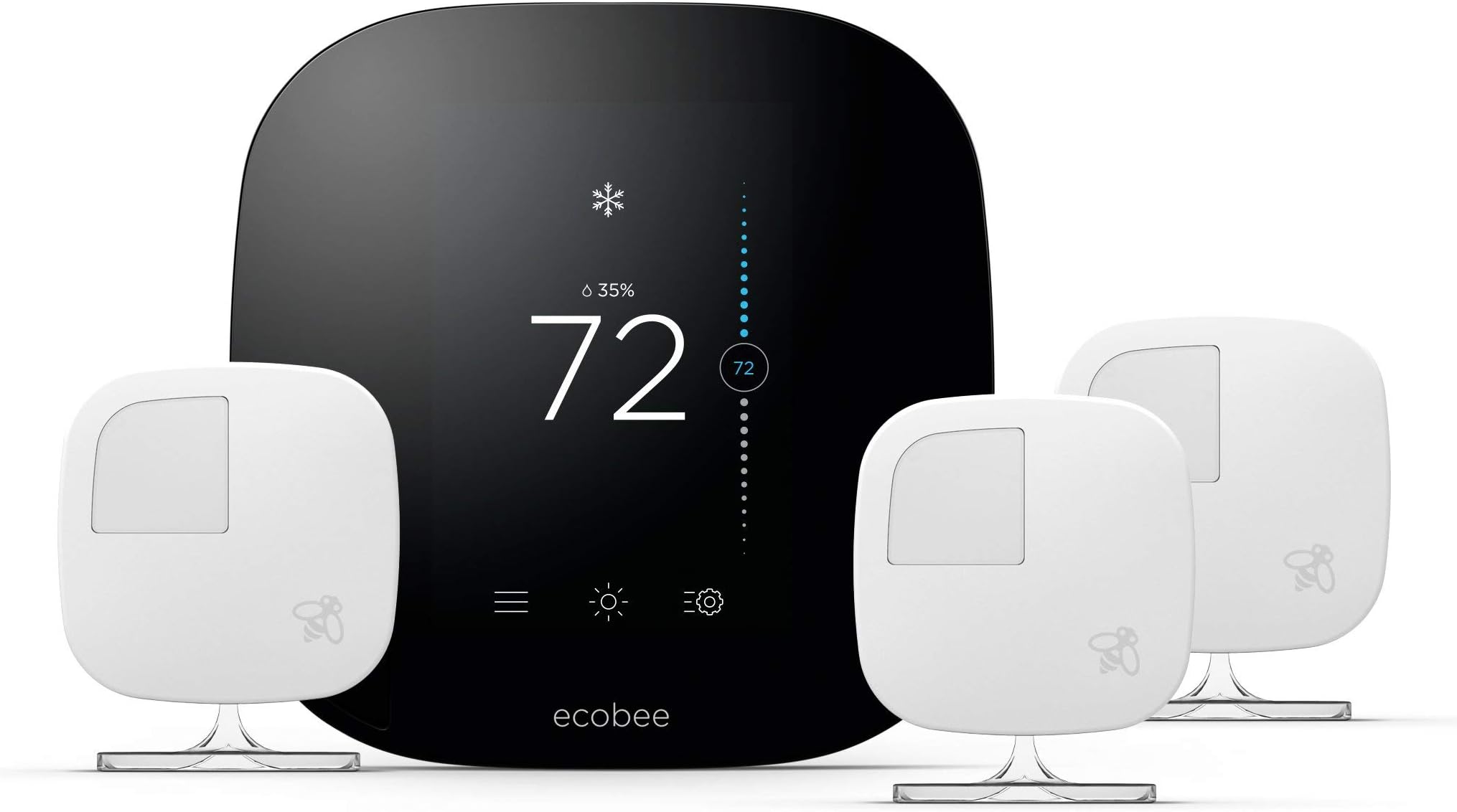 ecobee3 Smart Thermostat & 3 Room Sensors, Compatible with Alexa (Renewed)