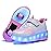 Ehauuo Unisex Roller Shoes Kids Sparkling Wheels Shoes Girls Light up Roller Skates Sneakers Boys Rechargeable Flashing Sneakers for Gift