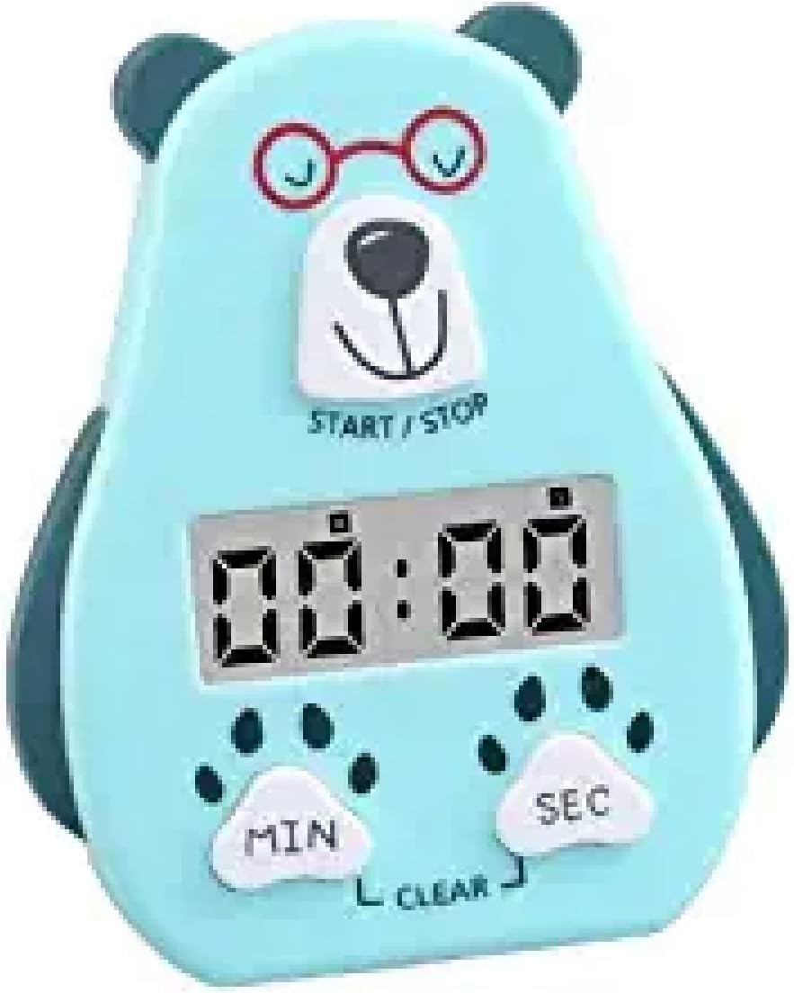 PRAYAS Kitchen Mechanical Timer Cartoon Cooking Timer Cat Shaped 60 Minutes Cooking Supplies Loud Alarm Clock Reminder (Sky Blue)