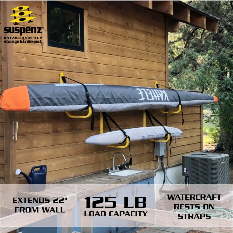Snapklik.com : Suspenz Kayak Canoe SUP Storage Hanger For Garage Wall ...