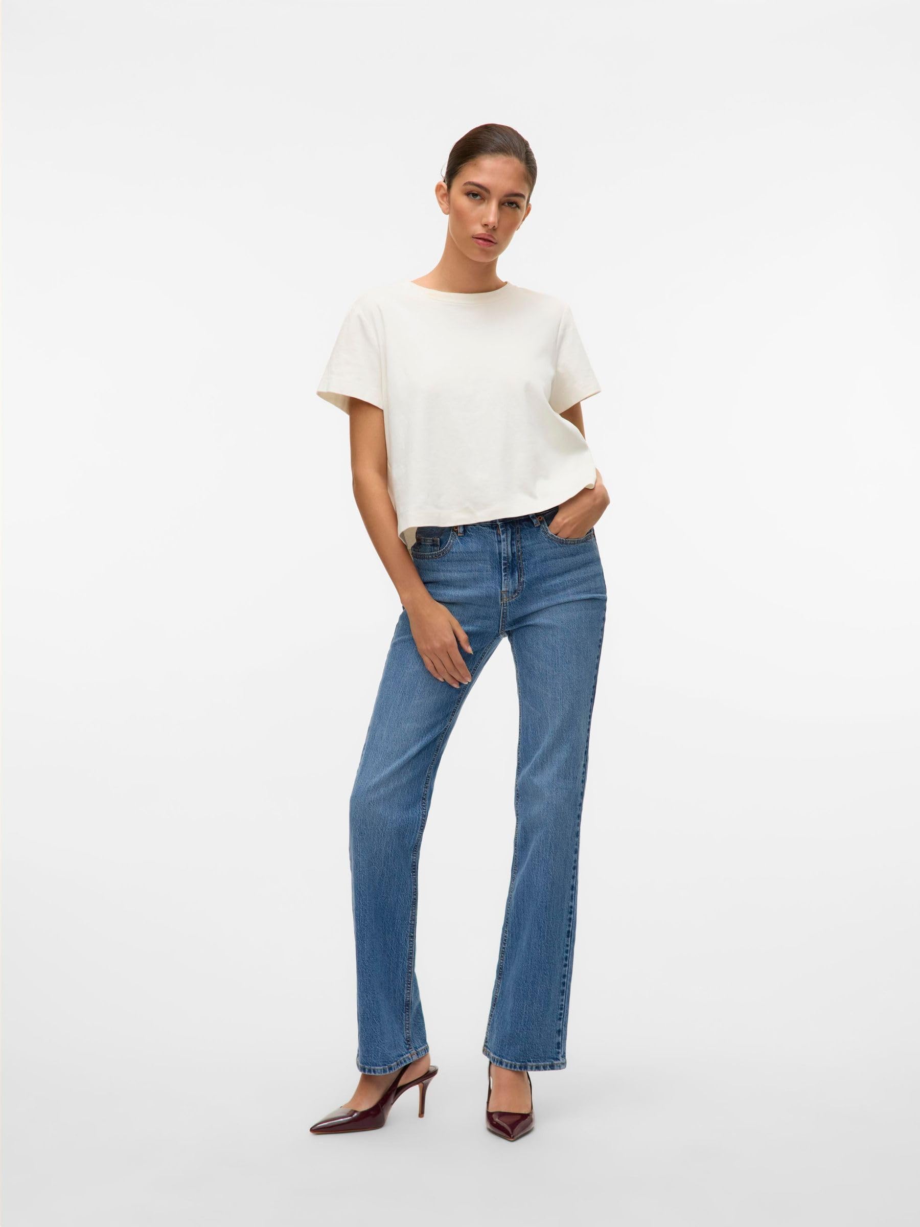 VERO MODA Vmtessa HR Straight Jeans Li3114 Ga Noos - Vaqueros Rectos Mujer