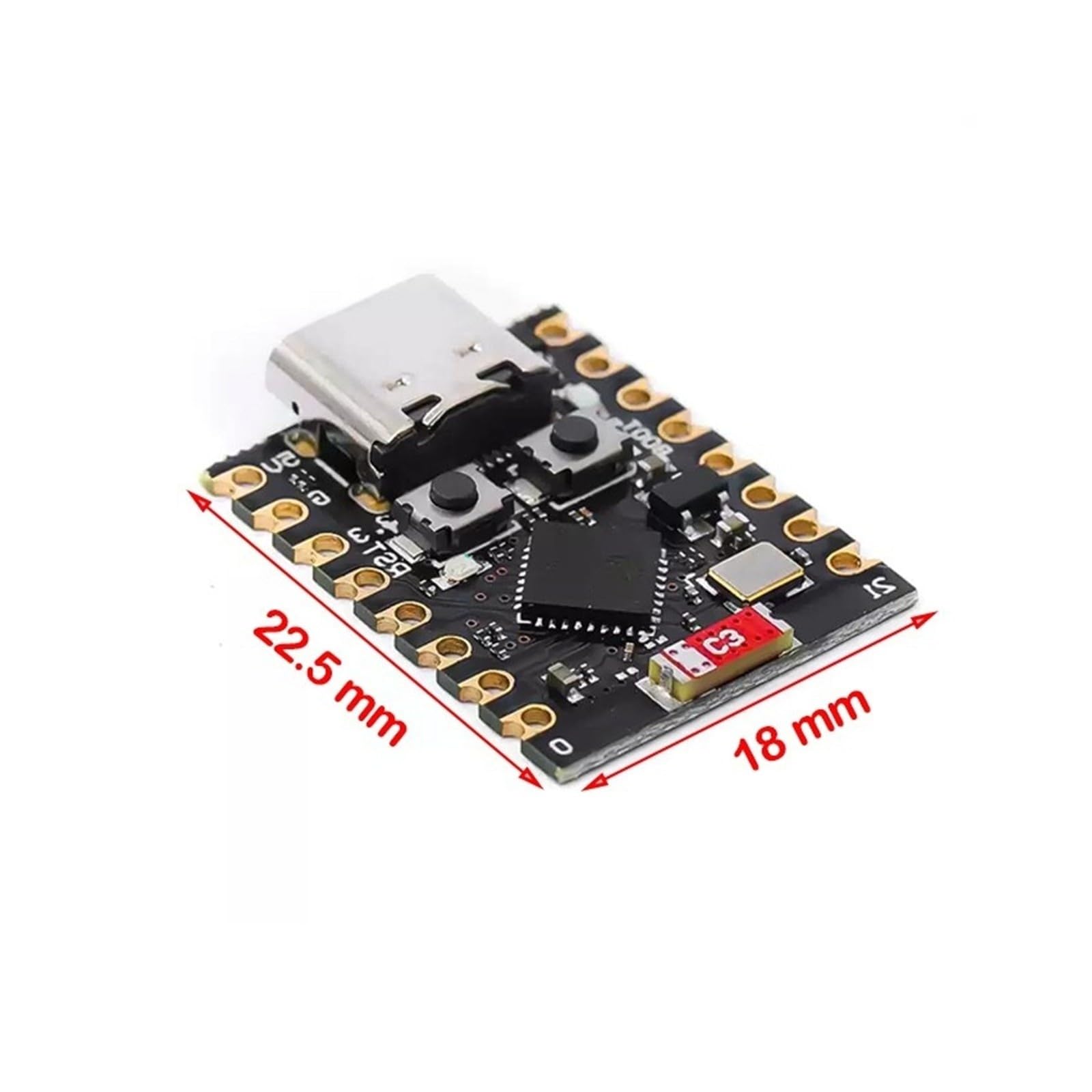 ChuFort Mini Carte de développement ESP32-C3 WiFi Bluetooth avec Carte d'extension(ESP32 1 Set)