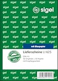 Sigel, LI625, blocco di bolle di consegna con ricevuta, A6, 2 x 50 fogli, 1 pezzo 1 pezzo Nero