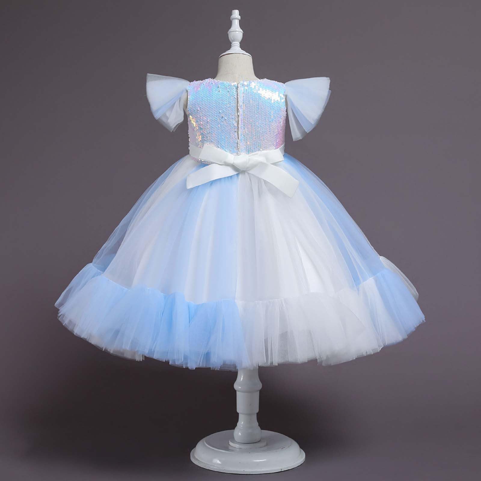 Tutu Ballet Niña Tutu Niña Falda Fin de Semana Casual Vestido De Fiesta con Mangas Abullonadas, Cinturón Brillante Y Diadema, Tutú Glamoroso para Galas Y Celebraciones Infantiles