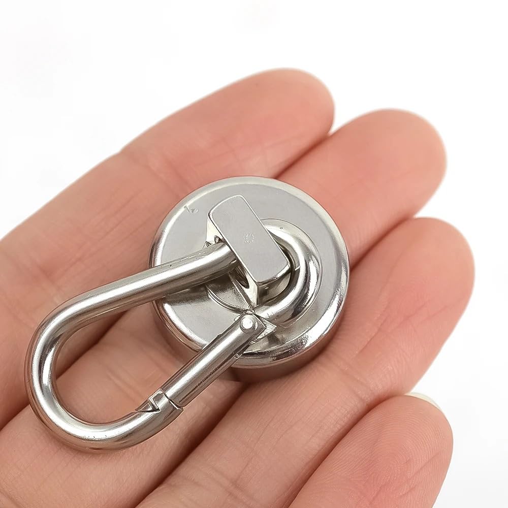 Genérico Gancho magnético giratorio de 360° con mosquetón(5PCS)