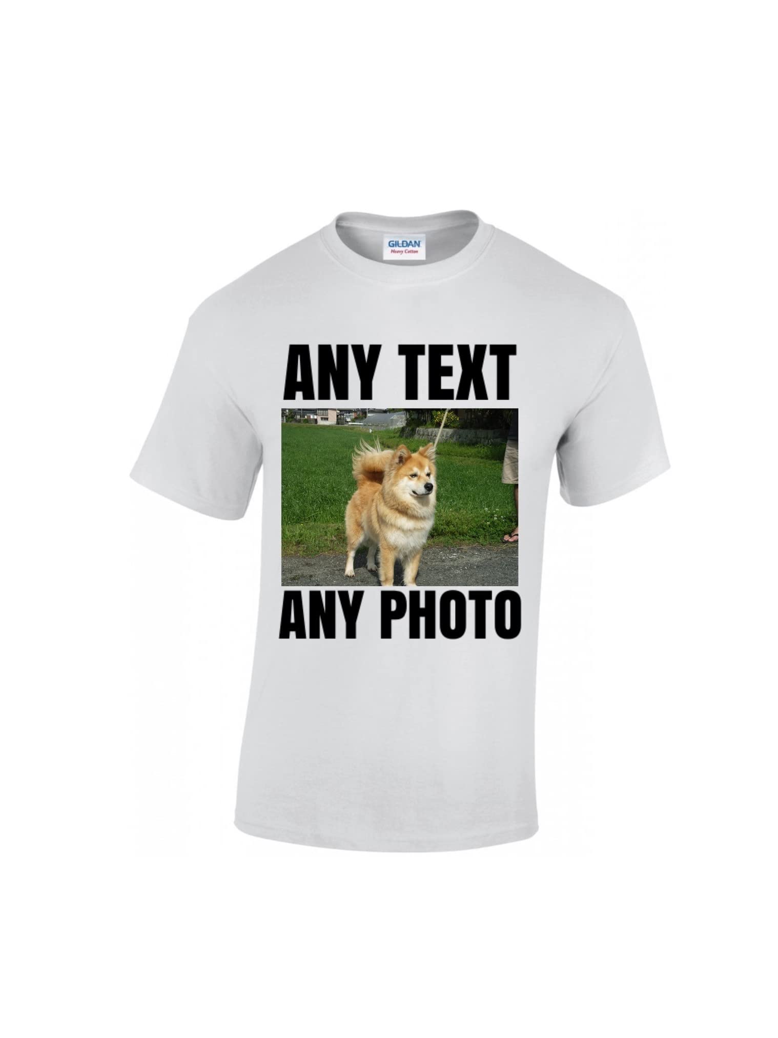 CustomPersonalised Cotton T-Shirt | Custom Picture & Text Printing | Durable Design for Machine Wash | Create Your Own T-Shirt UK, Azure, Cotton