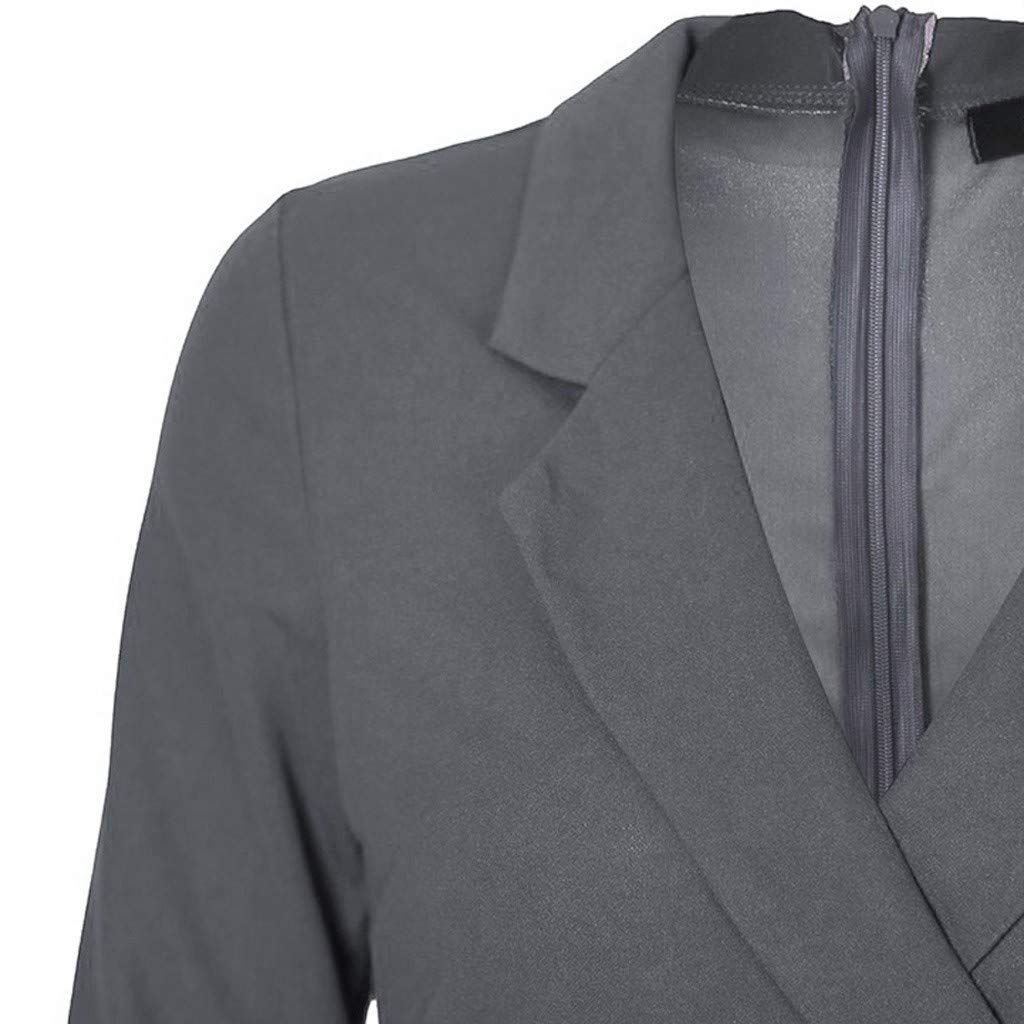 Damen Blazer Kleid Elegant Blazer Kleider Anzug V-Ausschnitt Hemdkleid Lange Ärmel Business Hülse Büro Jacken Mit Knopf Schlank Minikleid Sexy Unregelmäßig Knopf Anzug Enges Kleid
