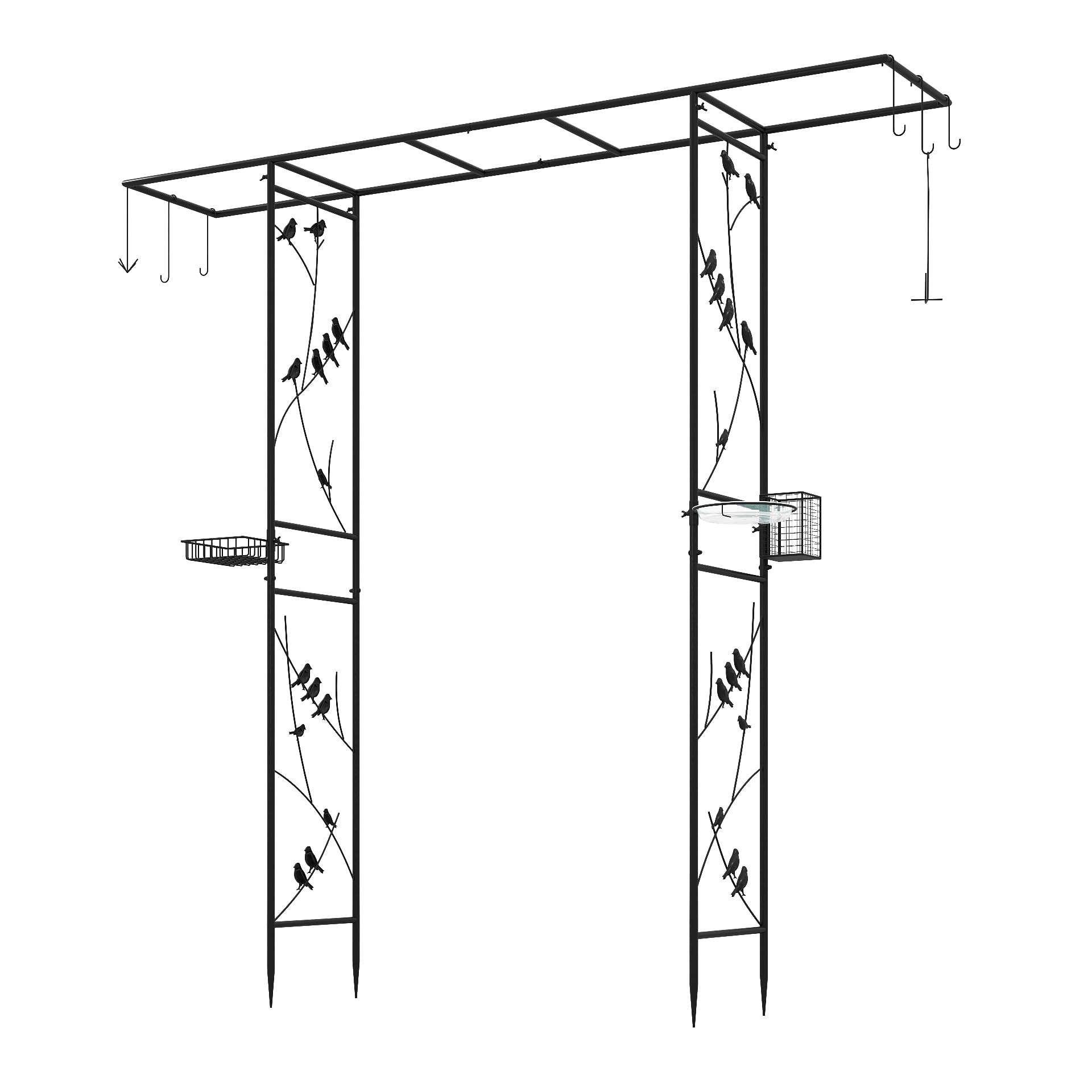 COSTWAY Arche de Jardin pour Roses, Treillis Arc 2 en 1 (Noir)