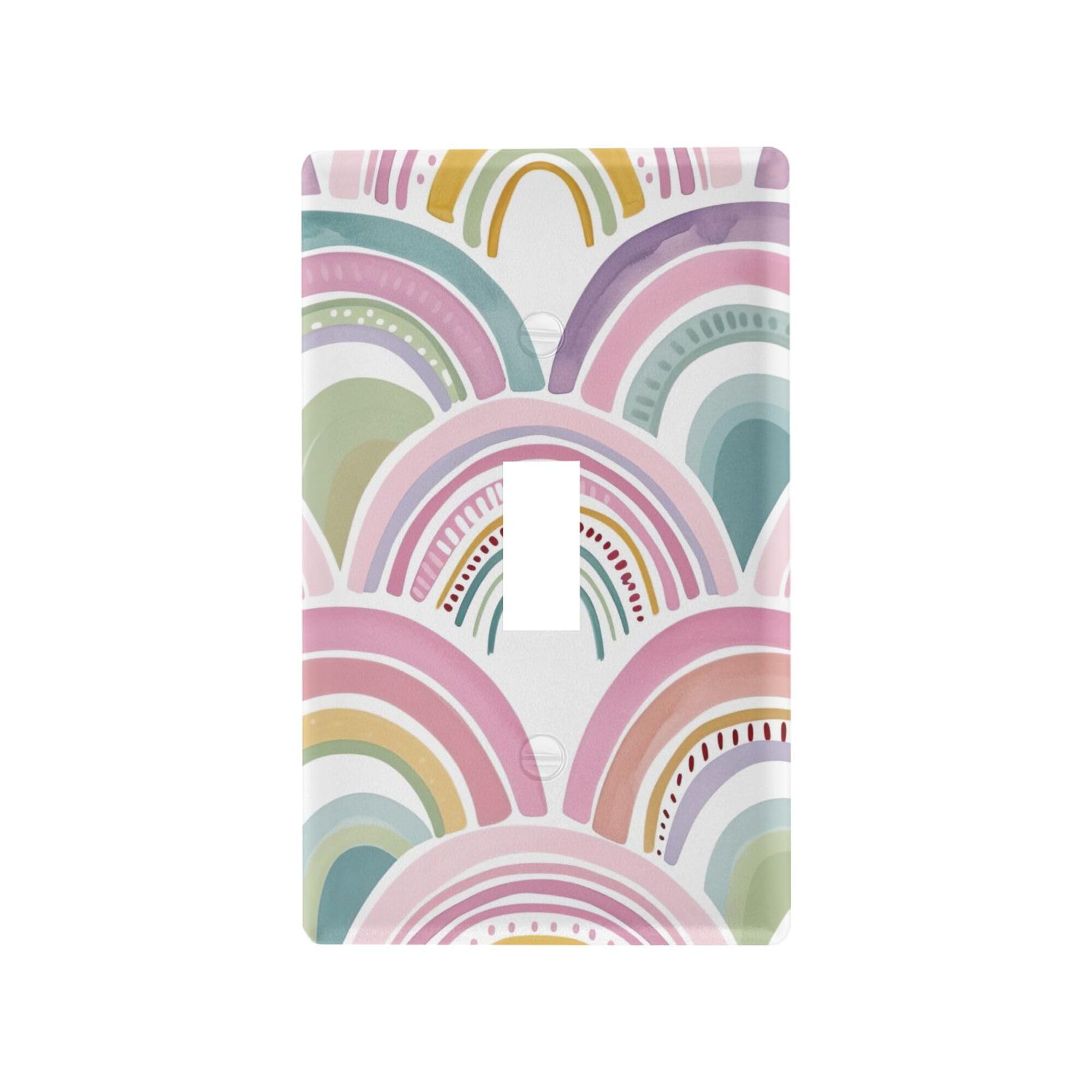 xigua Toggle Switch Wallplate Cartoon Rainbow Switch Wall Plate Cover,Decorative Outlet Cover Switch Cover for Home Office Bedroom 4.53