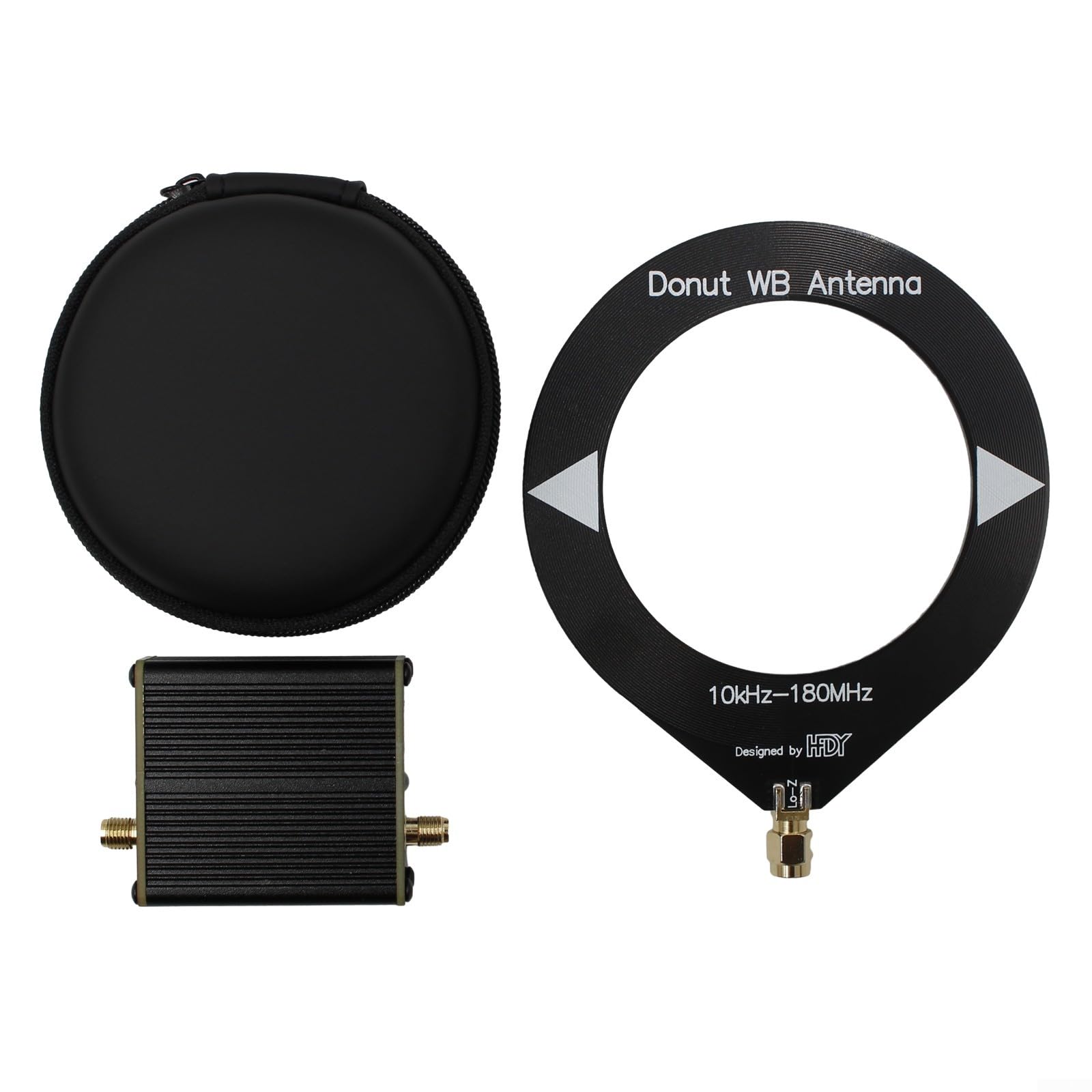 SPORTARC Donut AM MW/SW Antenne portable mini boucle 10 kHz-180 MHz pour HFDY Malahiteam HF onde moyenne avec convertisseur à faible impédance, 08KZLC61UB3GM5J07I802Y5854H1E