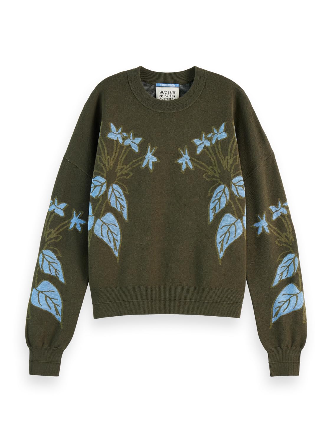 Scotch & Soda Relaxed Jacquard Jumper, Classic Green 352, M