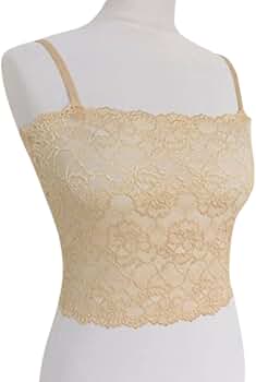 Amazon.com: Nude See Through Floral Elastic Lace Tank Top
