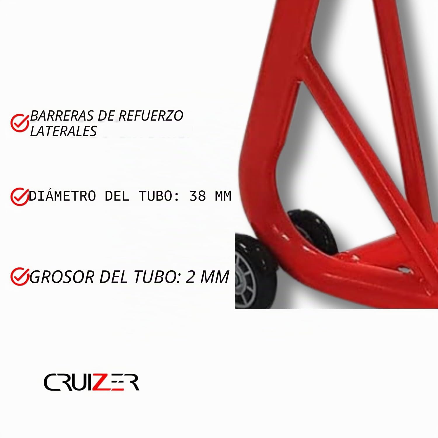 CRUIZER Caballete de Brazo Único Trasero Rojo para Moto Ducati Monster 1100 Evo S2R S4R S2RS S4RS Hypermotard 821 796 Perno de Elevación 21,7/25,5 mm