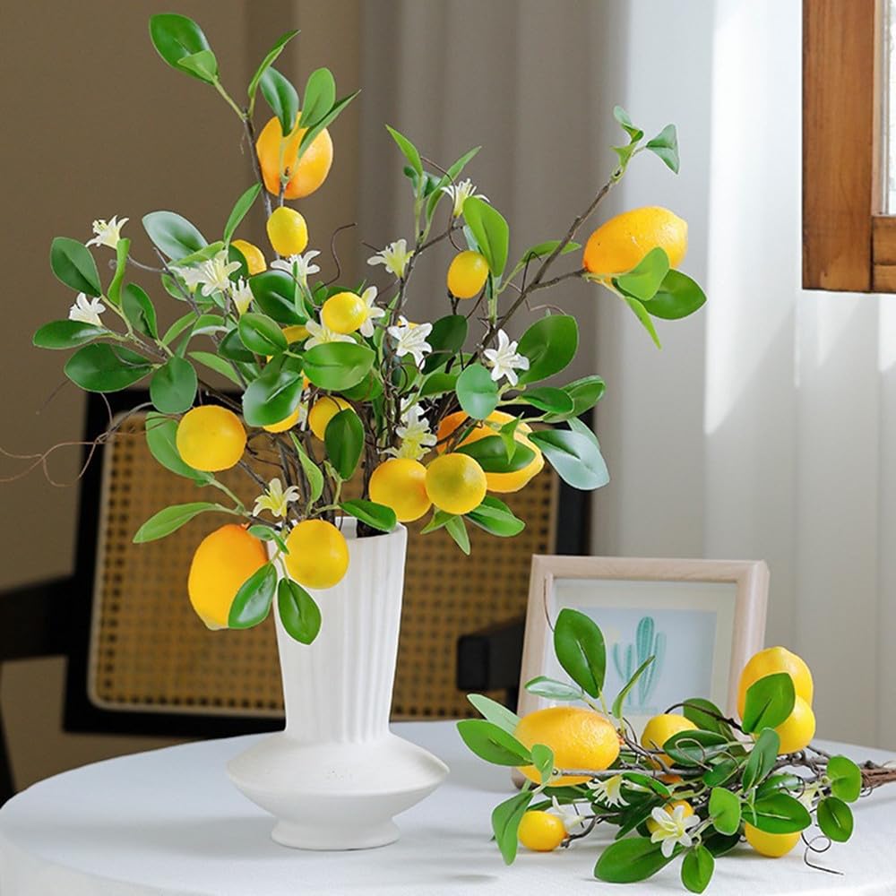 Limone decorativo per feste, frutta artificiale fresca, frutta artificiale, limone, giallo limone, 8 pezzi finti, decorazione per la cucina, decorazione da tavolo
