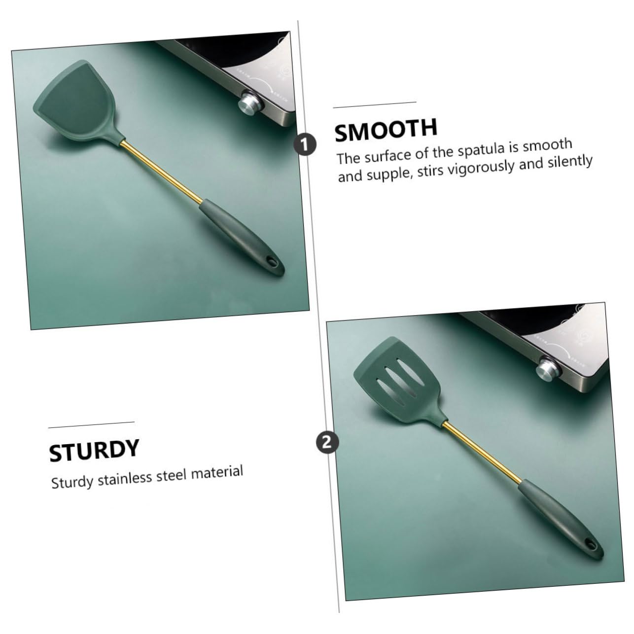 Utensili Cucina Acciaio Resistente Al Calore Utensili Da Cucina in Silicone Antiaderente Per Uso Domestico Durevoli Ganci Per Riporre e Drenare Acqua