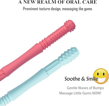 Silicone Baby Teether Tubes, 6 Pack Hollow Teething Sticks for Kids Nursing Biting | Anxiety Relief Soft Sensory Chew Straw Toys for Infant Toddlers 0-3, 3-6, 6-12 Months