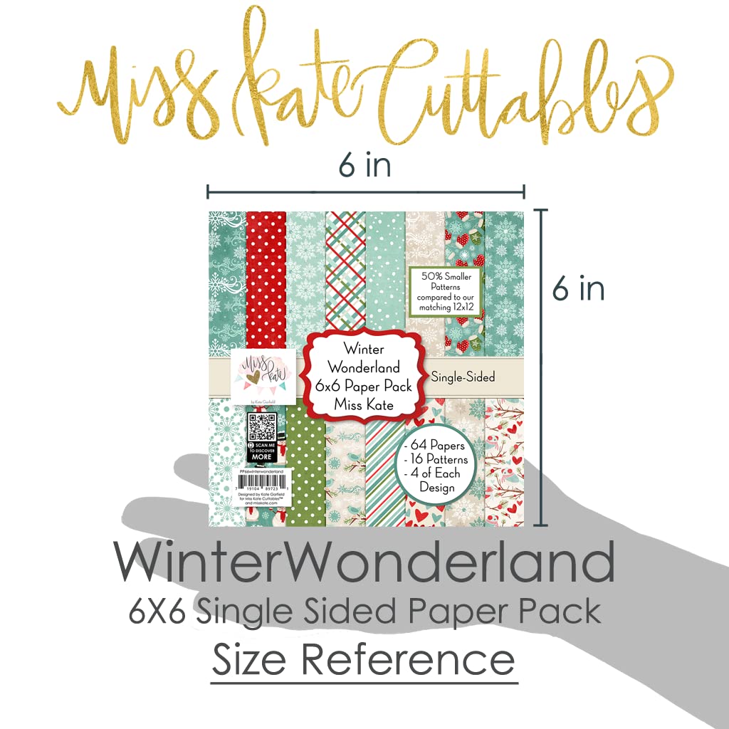 6x6 Pattern Paper Pack – Winter Wonderland - for Christmas Scrapbook Premium Specialty Paper Single-Sided 6