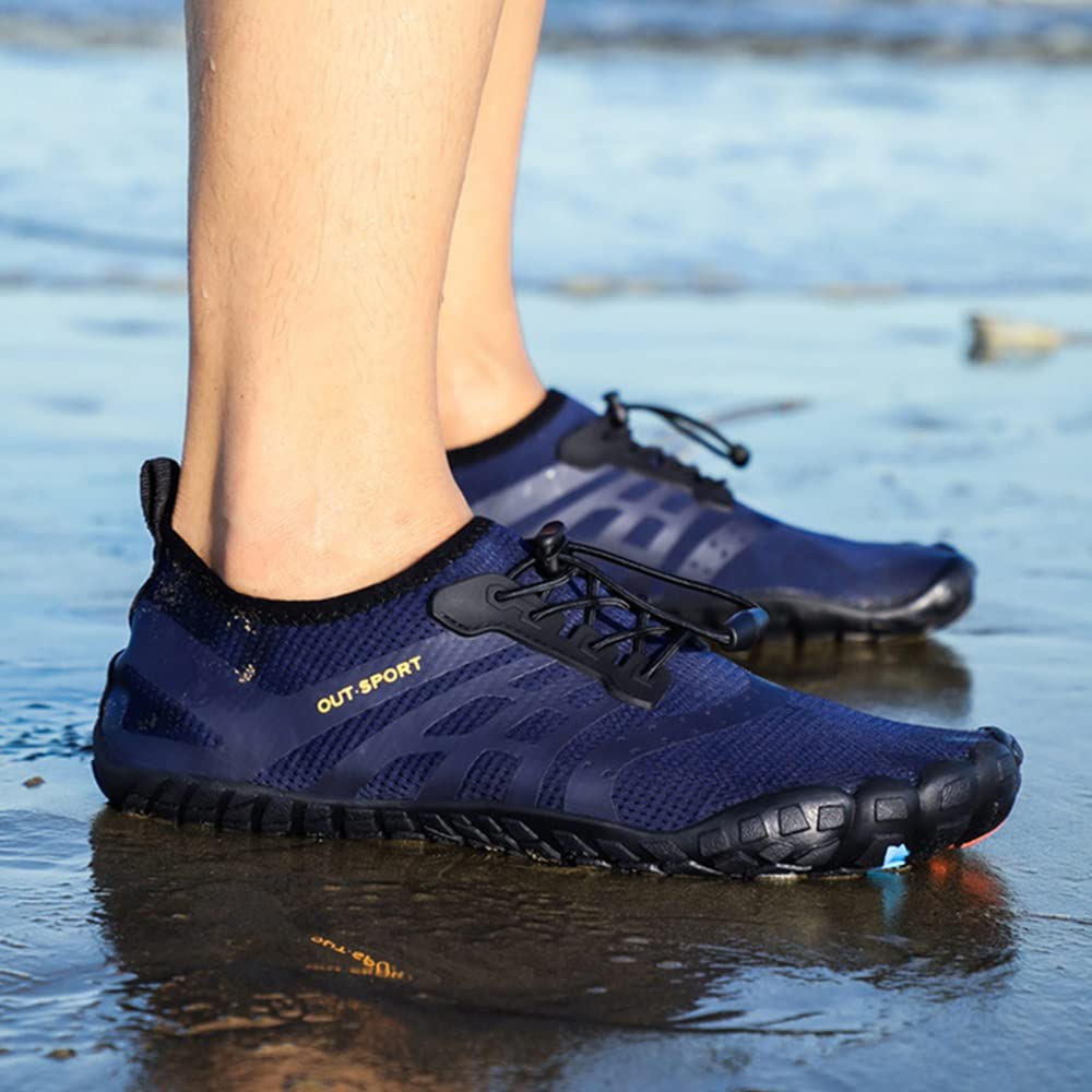 Wygwlg Herren-Wasserschuhe, Barfuß-Schuhe Schnell Trockene Aqua-Schwimmschuhe, Slip-on Soft-Sport Outdoor-Schuhe Für Pool Strand Surfen Wandern Wasser Park Yoga