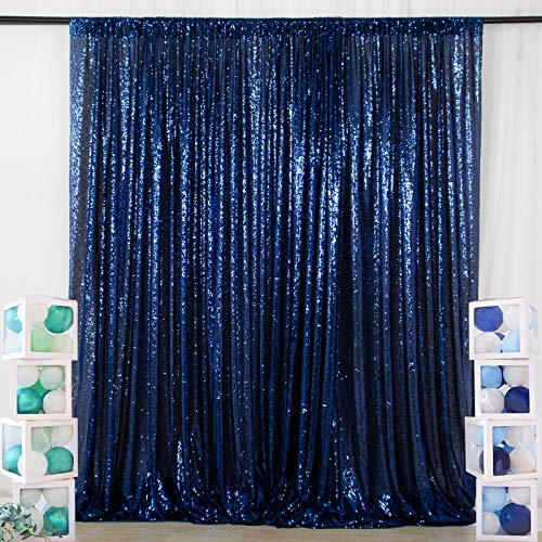 4Ftx6Ft-Navy Blue-Sequin Photo Backdrop, Wedding Photo Booth,Photography Background (Navy Blue) #TOP4