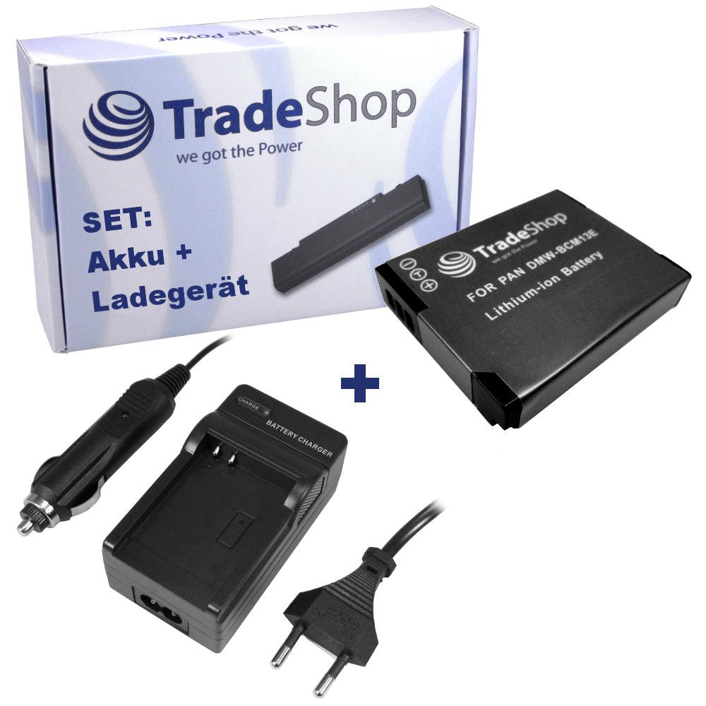 bg-akku24 Caricatore e alimentatore di rete per Panasonic Lumix DMC-FT5, DC-FT7, DMC-TZ41, DMC-TZ55, DMC-TZ56, DMC-TZ57, DMC-TZ58, DMC-TZ60, DMC-TZ61, DMC-TZ70, DMC-TZ71 - DMW-BCM13E, DMW-BCM13