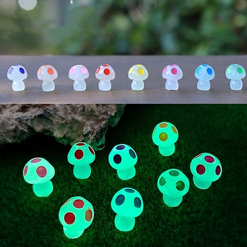 Miniature Luminous Mushroom Fairy Garden Accessories for Fairy Garden Decor, Micro Landscape Decor, Bonsai Craft Decor, Gnomes Garden, Outdoor Patio