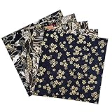 Qililandiy 5 Stück Baumwollstoff Baumwolle Glitzer Nähstoffe mit verschiedenen Muster 20x20cm Japanischer Stil Zugeschnittene Stoff Quadrate zum Nähen Handwerk DIY Deko