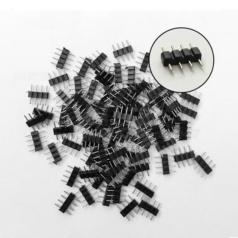 Wiring Connecting Terminals 4 Pin 5Pin Needle RGB RGBW Connector Adapter Male Double Insert for RGB RGBW 5050 3528 LED Strip Light Long lifespans - (Style: A, Color: 4Pin Male)