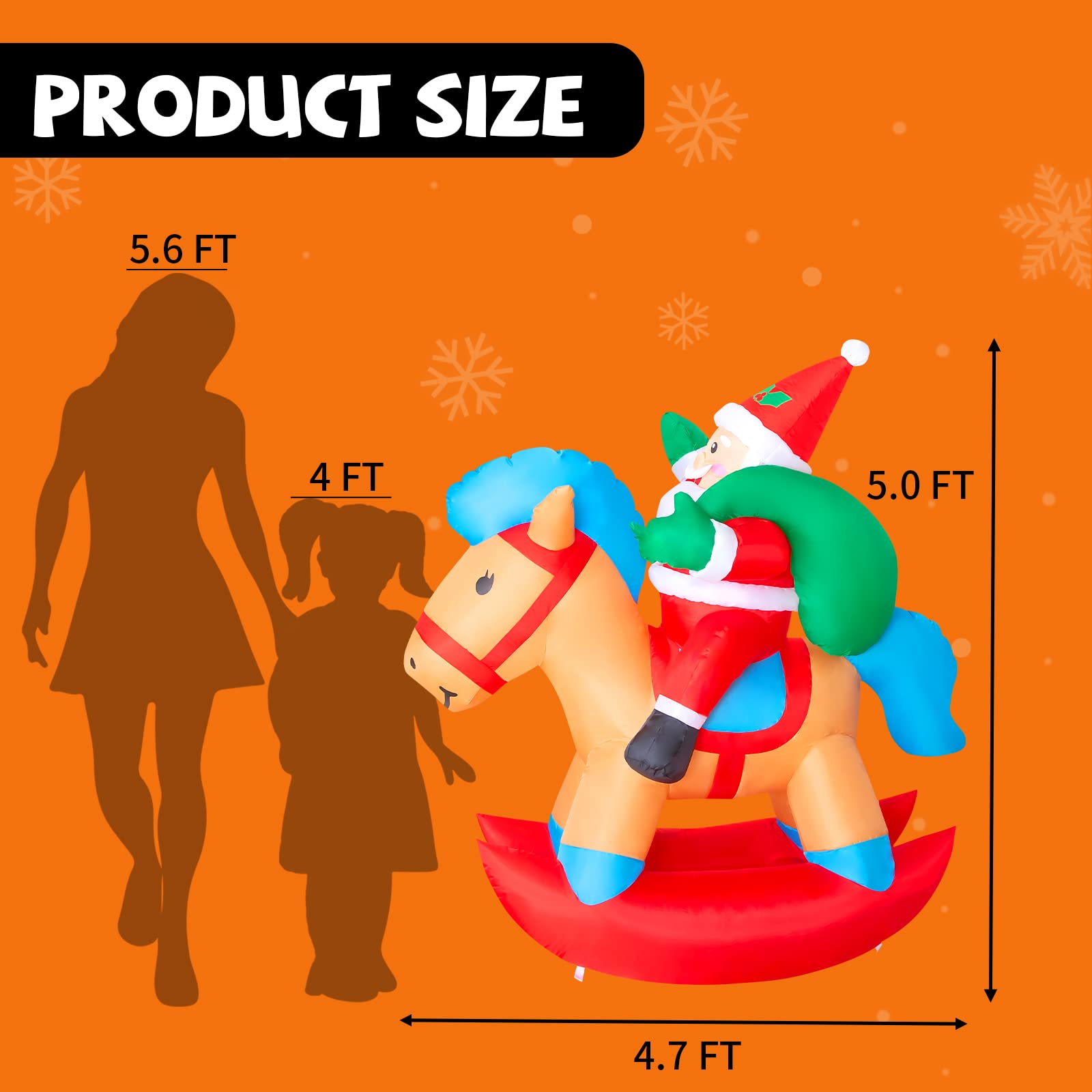 COMIN Bonhomme de neige gonflable de Noël avec une boîte, décoration de cour gonflable avec lumières LED intégrées pour les vacances, les fêtes, Noël, la cour, le jardin