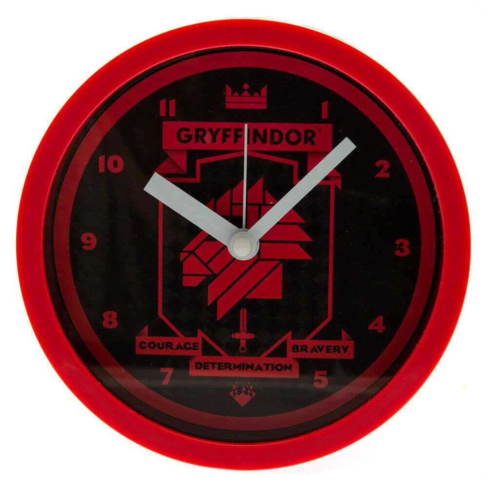 HARRY POTTER Alarm Clock (Gryffindor) 12cm Diameter - Official Merch Red Gift