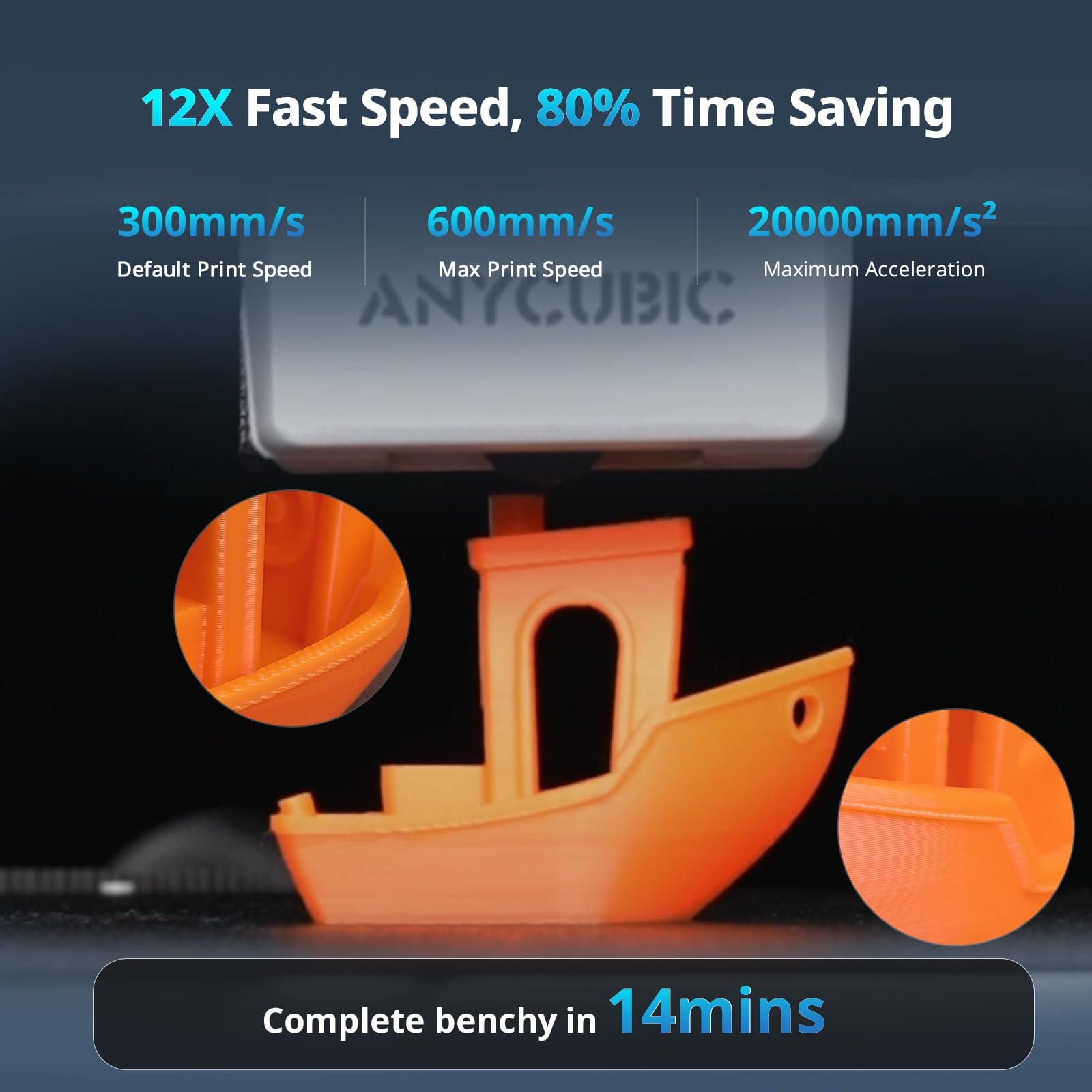 Drukarka 3D Anycubic Kobra X wielokolorowa, ulepszone automatyczne poziomowanie zapewniające idealną pierwszą warstwę, szybki druk z prędkością 600 mm/s, maksymalnie 19 kolorów, 260 x 260 x 260 mm