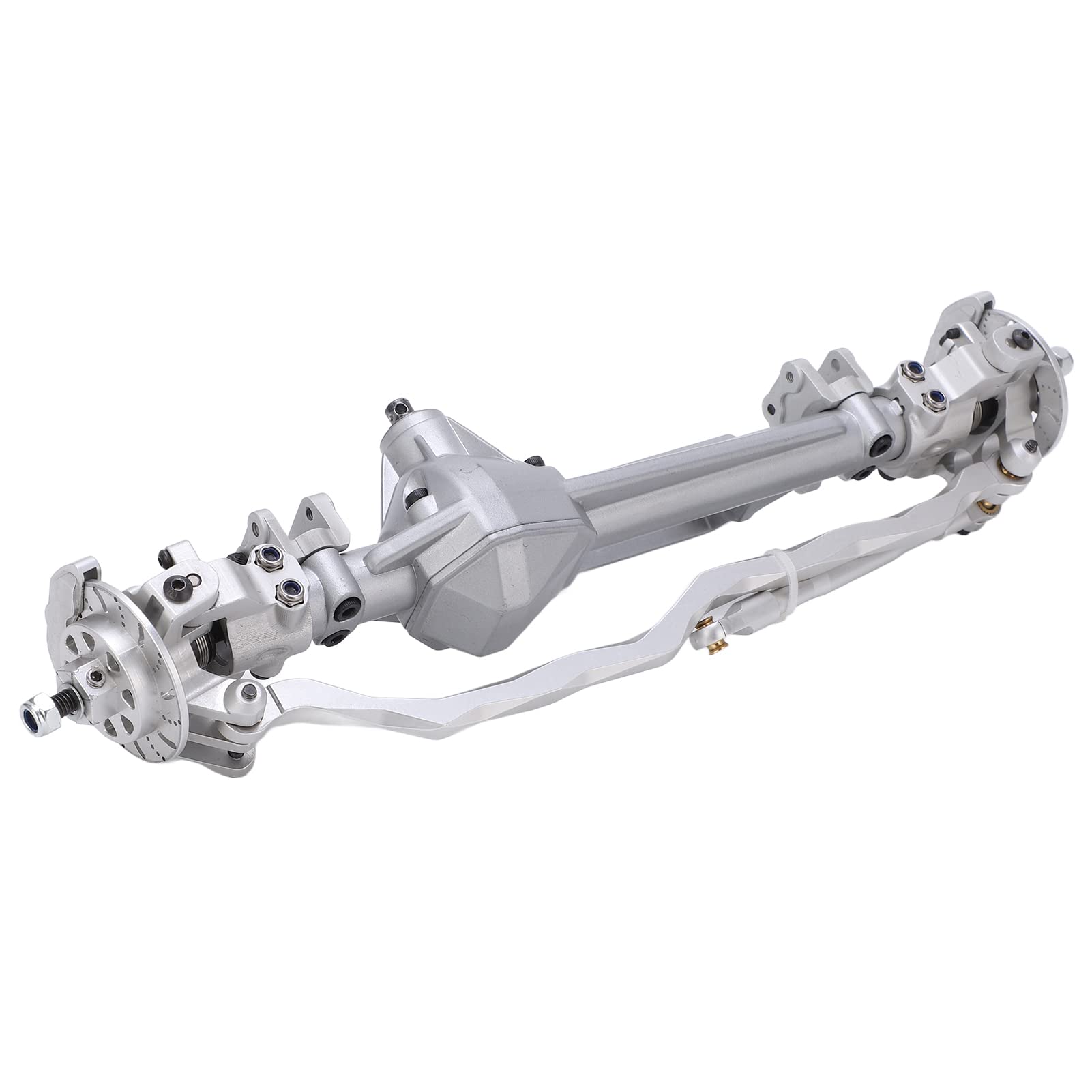 Metalowy kompletny zestaw przedniej osi do osiowej RBX10 RYFT, do 1/10 RC Crawler Car Upgrade - wysoka wytrzymałość, trwała konstrukcja, łatwa instalacja, (srebrny)