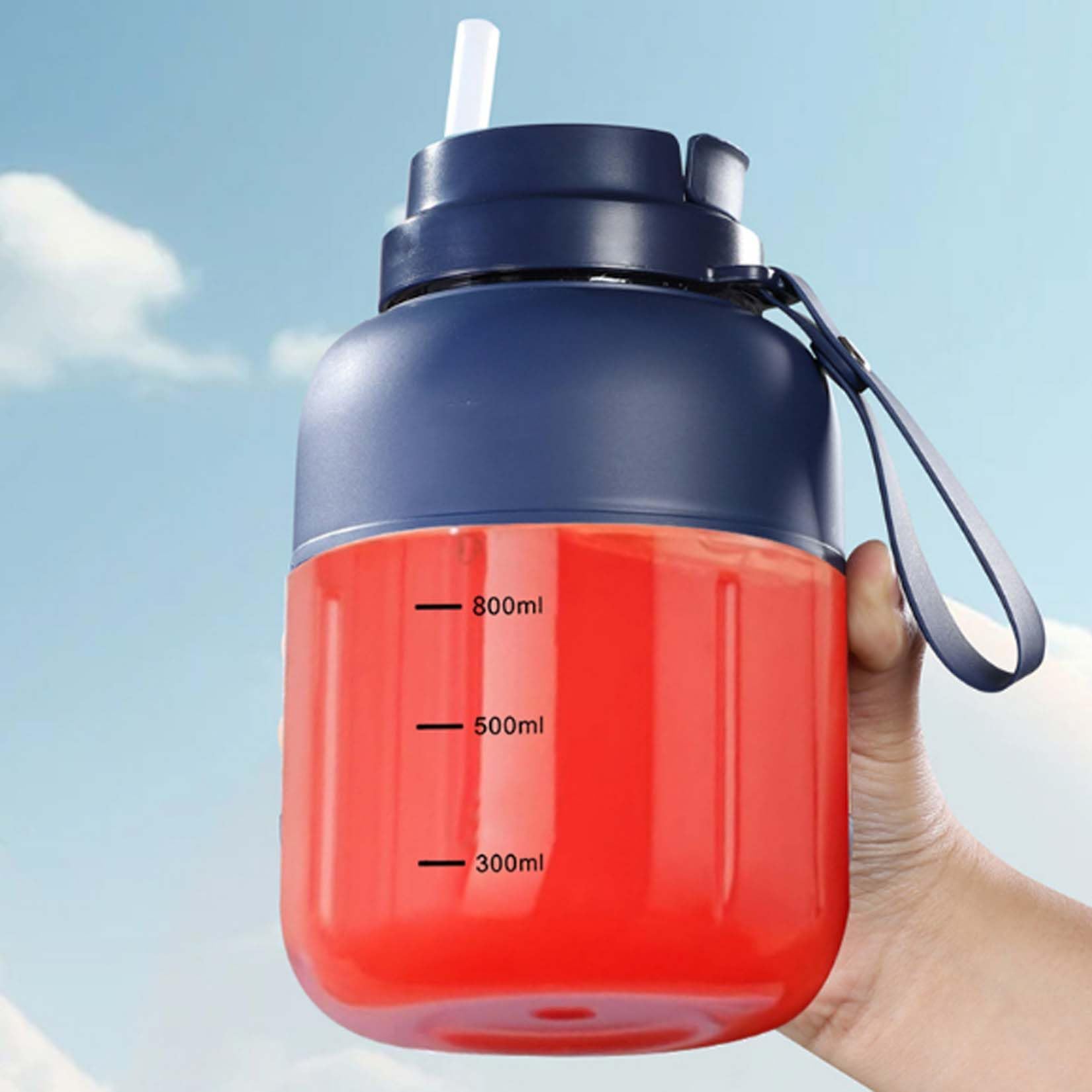 Przenośna bezprzewodowa sokowirówka 180 W z 38 ostrzami, duża pojemność, przenośny blender, bezpieczny dla żywności, osobisty blender do owoców, warzyw, smoothie (biały, 1300 ml)