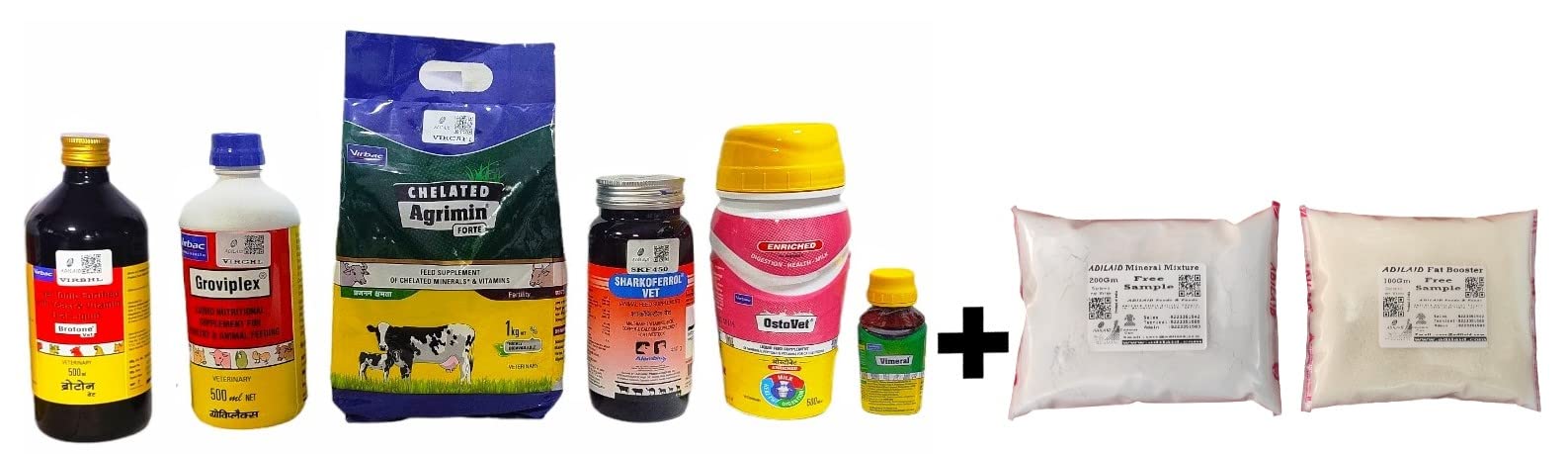 (FREE ADILAID Mineral Mixture 200 Gms & Fat Booster 100 Gms) + {(Chelated Agrimin Forte 1 Kg)+(Groviplex+Brotone+Ostovet 500ml)+(Sharkoferrol Vet 450gm)+ (Vimeral 30ml)} is a Combo Nutritional Supplement for Poultry,Pet Birds,Small & Large Animals (B0BBFTJ372) Amazon Price History, Amazon Price Tracker