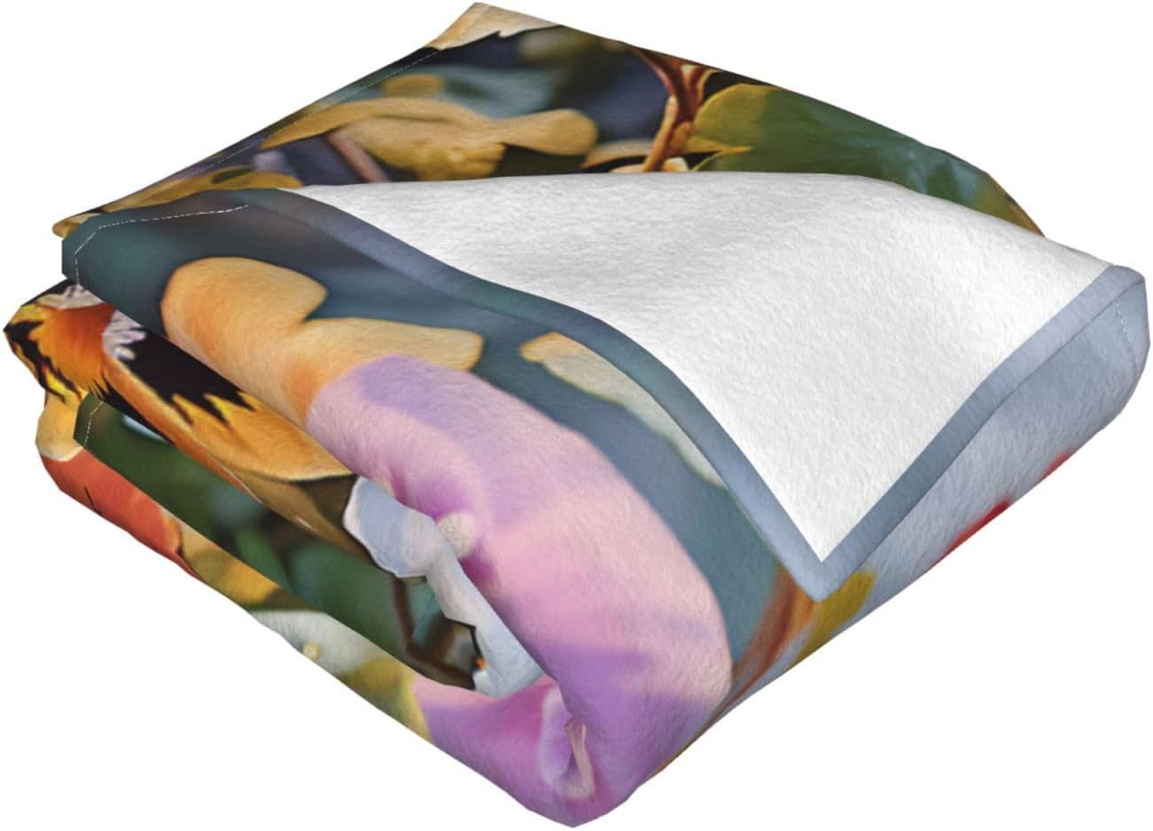 Throw Blanket for Couch Reversible Plush Blanket 80"x60" Soft Lightweight Flannel Blanket Pansy Flowers Throw Blanket Sofa Bed Chair Decorative Throw for Bed Picnic Camping