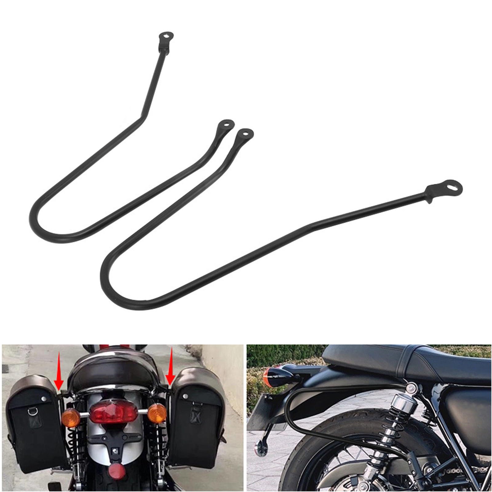 Porte-bagages latéral en fer pour moto, porte-bagages de voyage robuste, compatible avec Triumph Bonneville T100 T120 T900 (chromé)