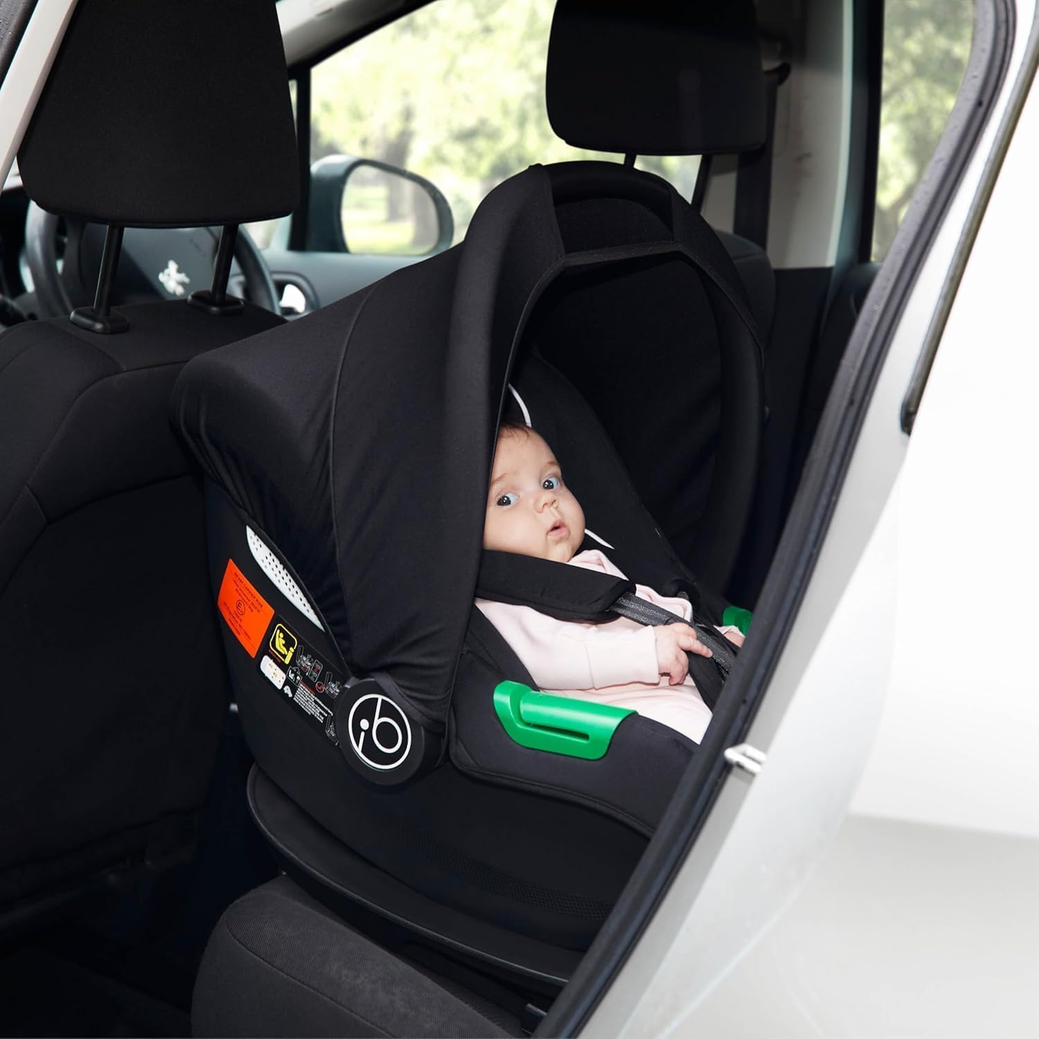 Ickle Bubba Fotelik samochodowy Cirrus i-Size z bazą ISOFIX - standard bezpieczeństwa R129, uderzenia boczne, lekki, zagłówek regulowany jedną ręką, kaptur UPF 50+ (Cirrus i-Size & ISOFIX base)