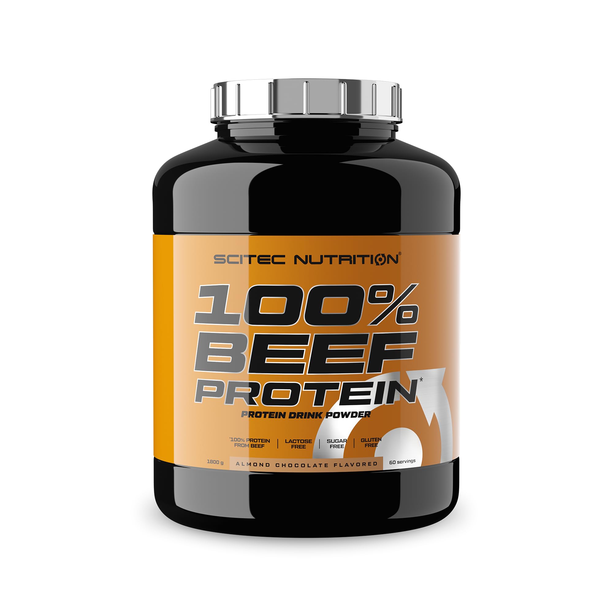 Scitec Nutrition 100% Beef Protein - Bevanda aromatizzata di proteine in polvere - Senza lattosio, Senza zucchero, Senza glutine, 1,8 kg, Cioccolato alla mandorla